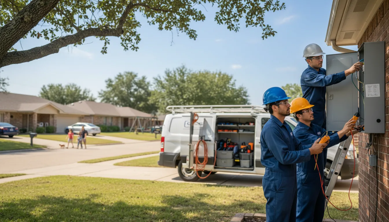 Certified electrician providing emergency electrical services in Briscoe, TX